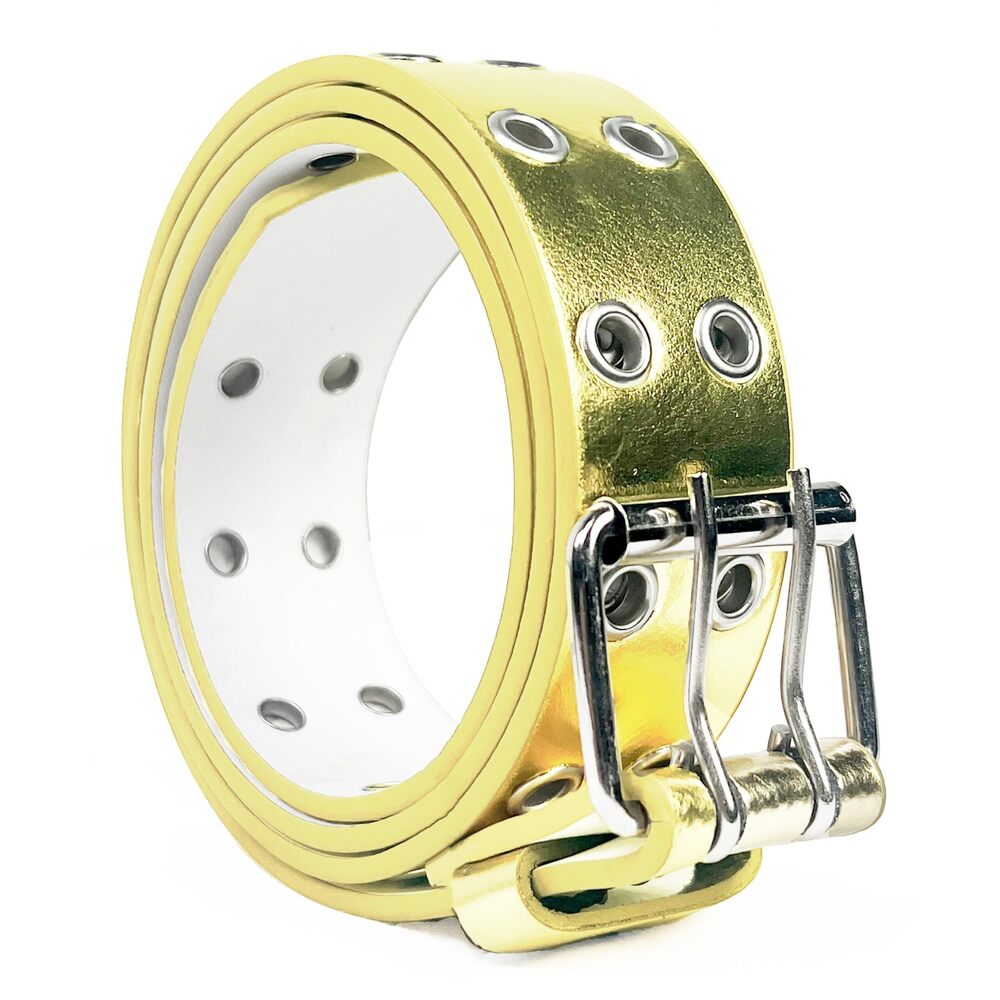 7892 Women Gold Belt Double Grommet, Plus Size, Grunge, Emo, Goth Punk